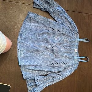 Parker Off Shoulder Blue Top